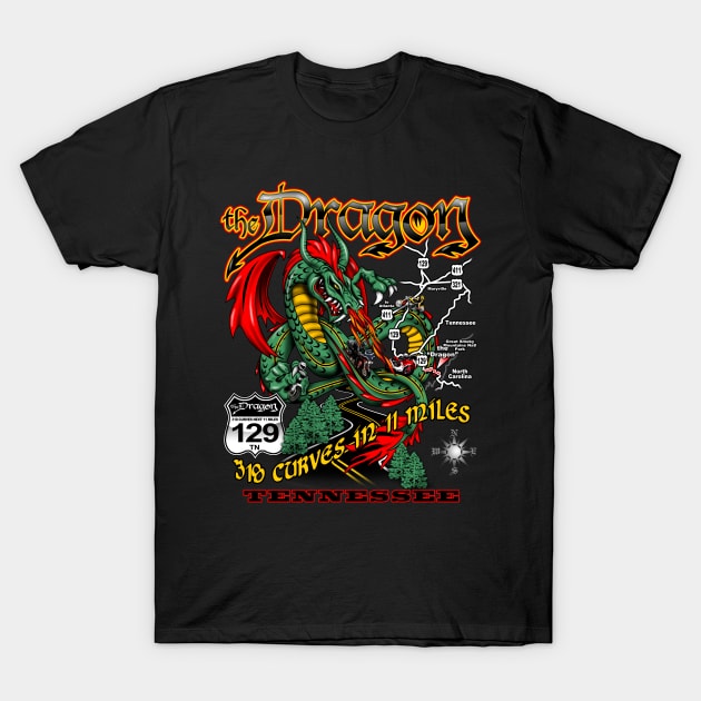 The Dragon North Carolina Tennessee T-Shirt by hobrath